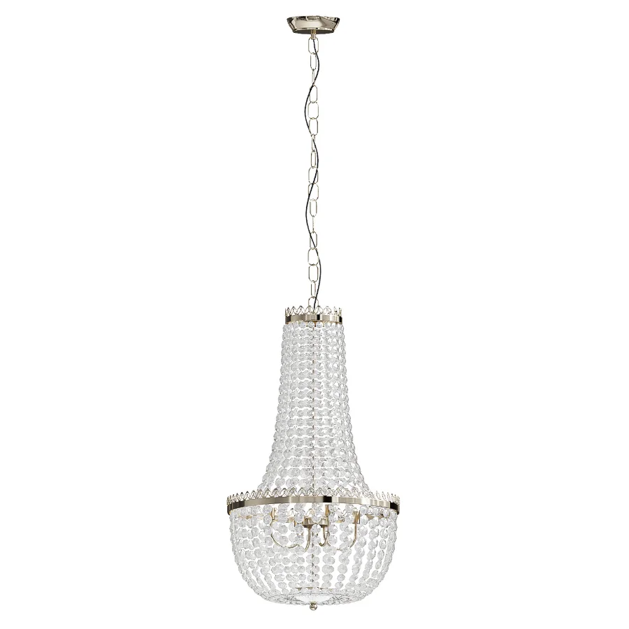 Pioni 3 light antique brass crystal glass chandelier - Image 3