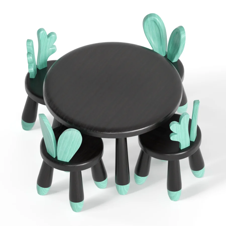 WOODEN ANIMAL CHAIR & TABLE - Image 4