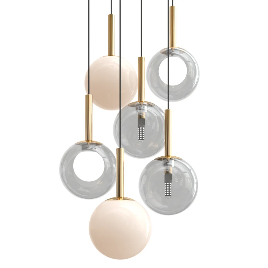 Glass ball pendant lamp - Image 1