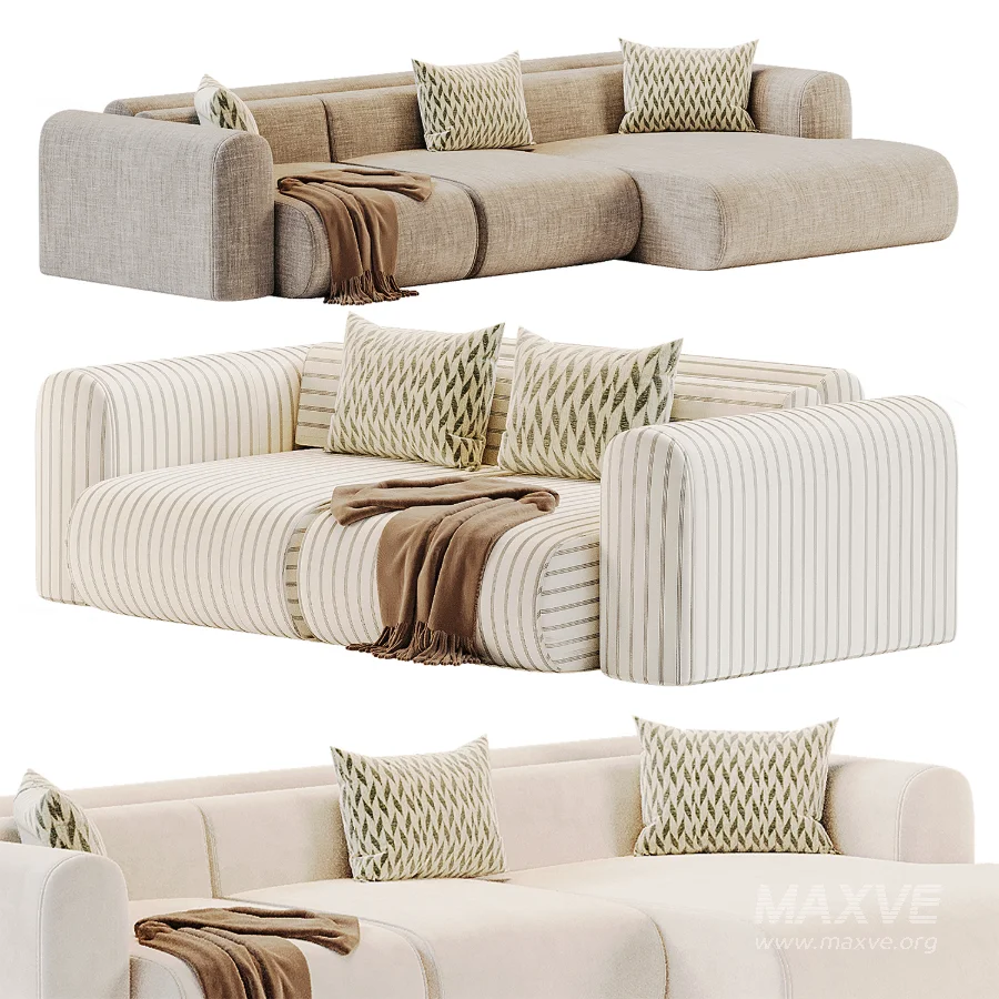 Modular sofa Mail3 Bucle Silver - Image 6