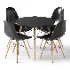 ELON Series Plastic Chair With Wood Base - Thumbnail 2