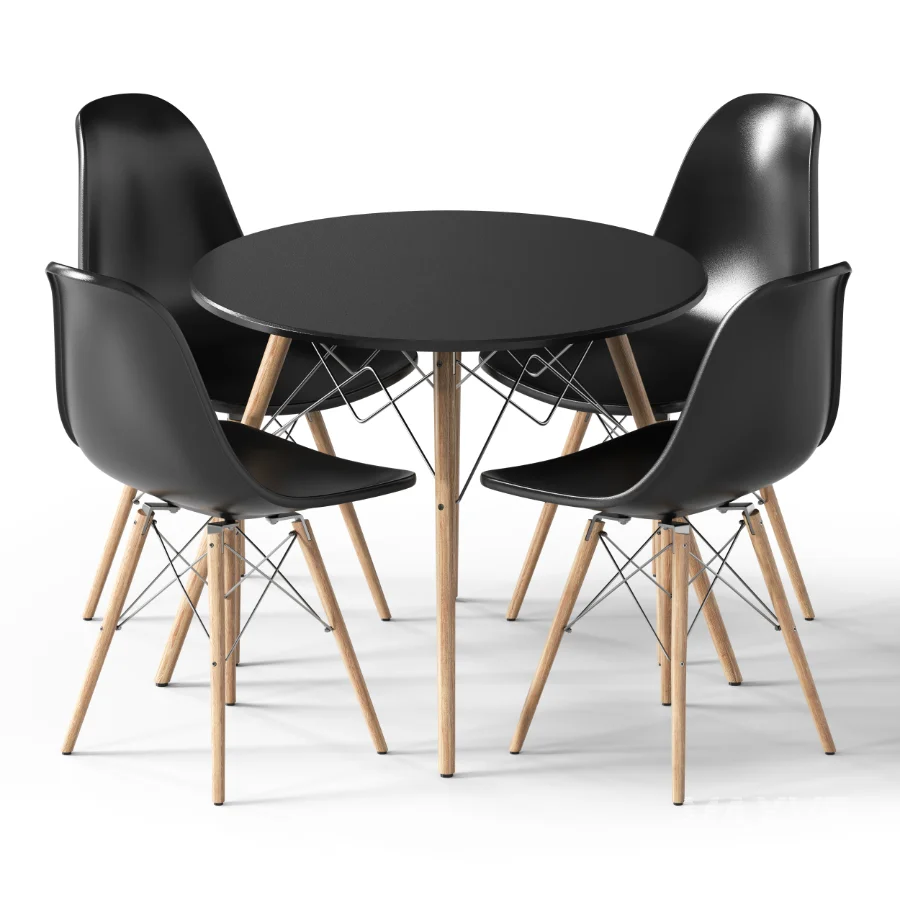 ELON Series Plastic Chair With Wood Base - Image 2