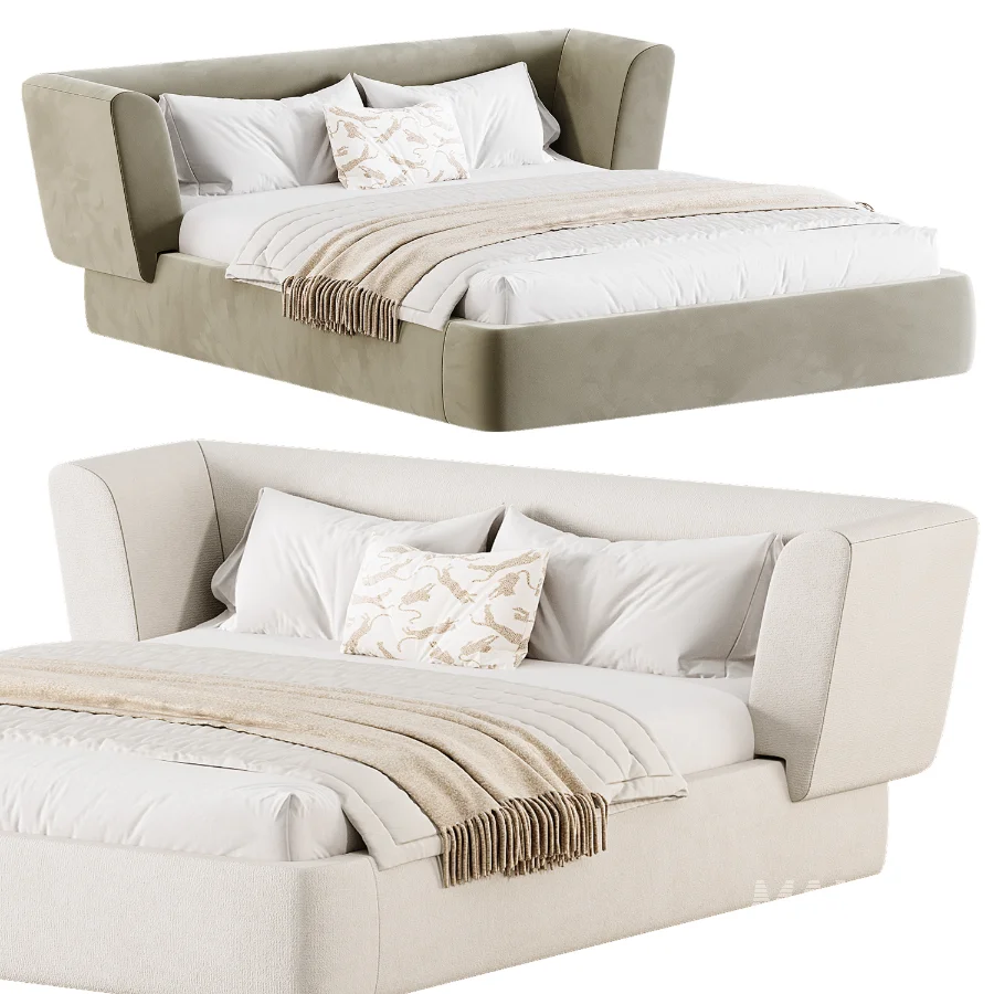 Antonella Stone Cream Fabric King Bed - Image 3