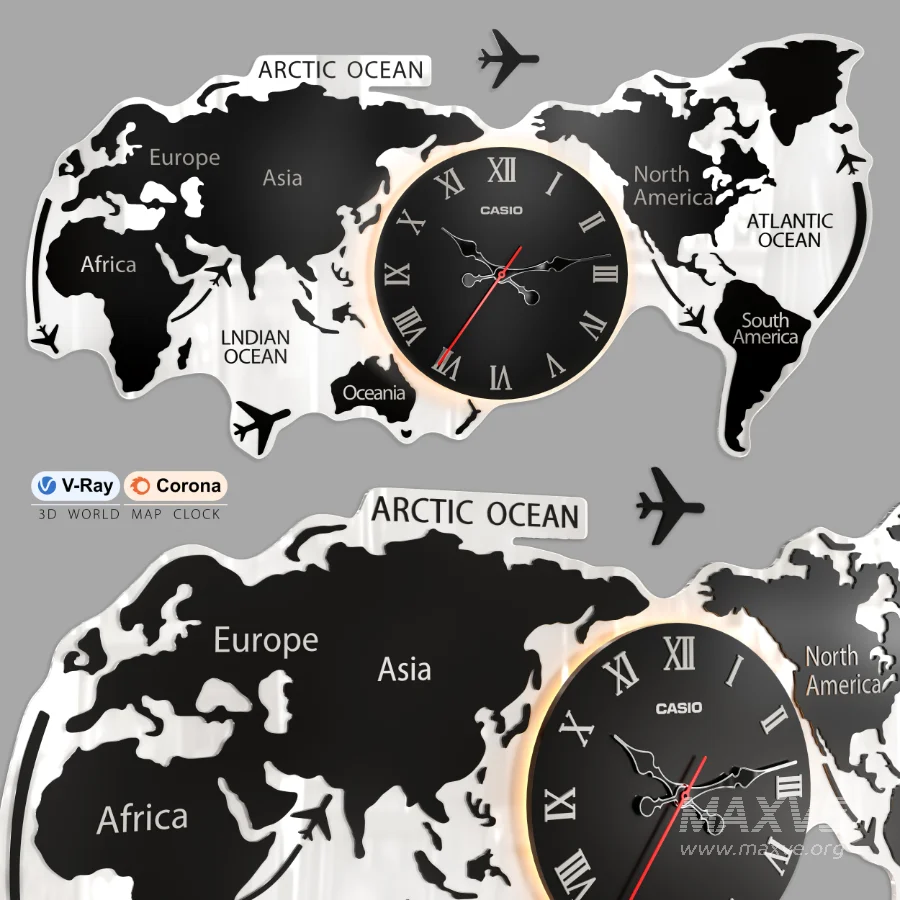 3D WORLD MAP CLOCK - Image 1