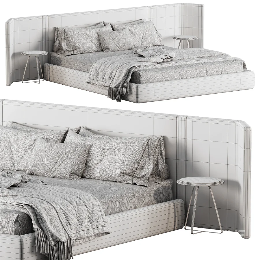 Japandi Double Bed 03 - Image 4
