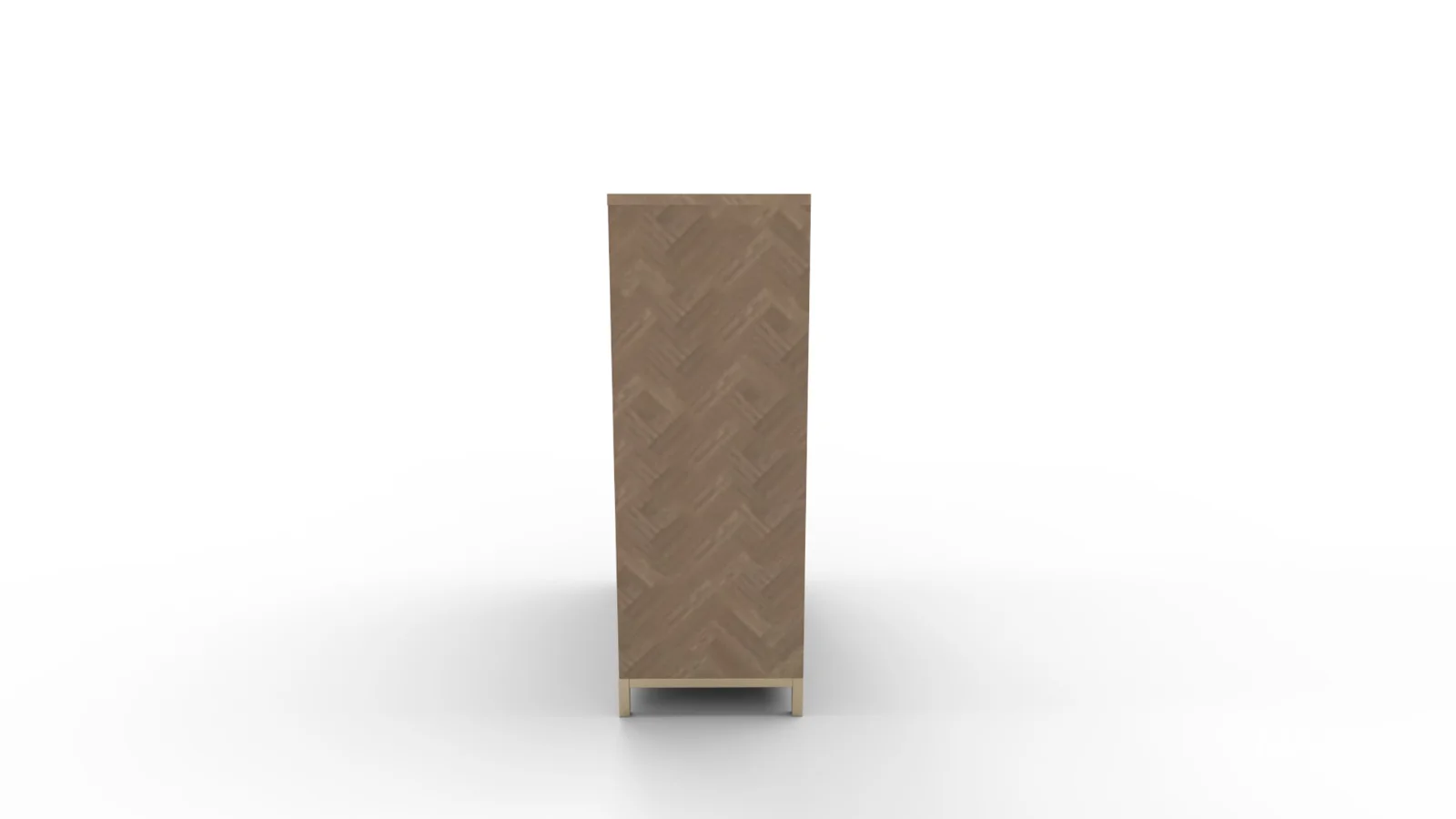 Herringbone Wood Accent Storage Cabinet With 2 Doors - Image 4