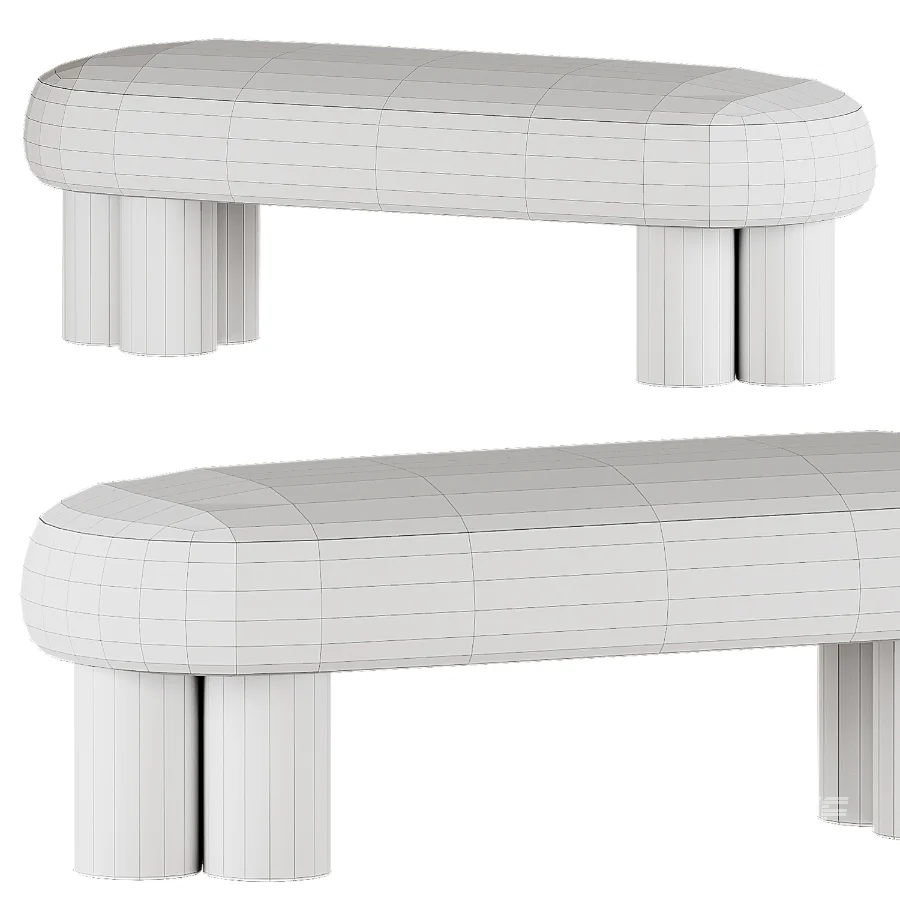 Estelle Stone Cream Ottoman - Image 1