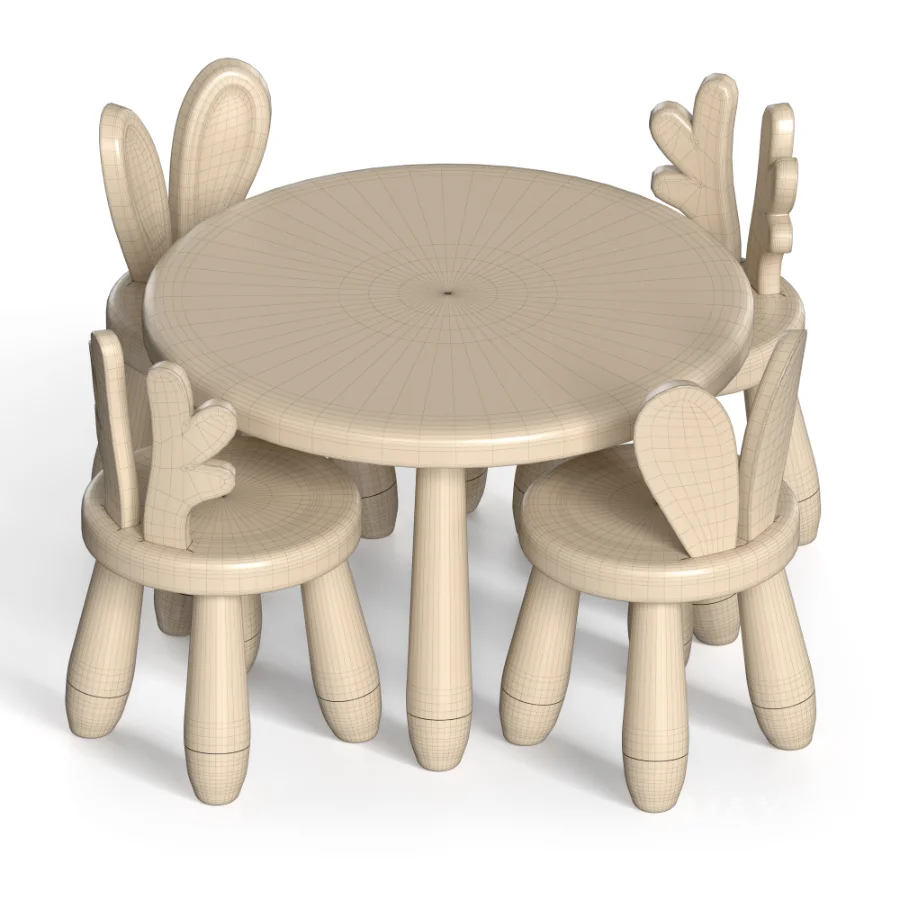 WOODEN ANIMAL CHAIR & TABLE - Image 7