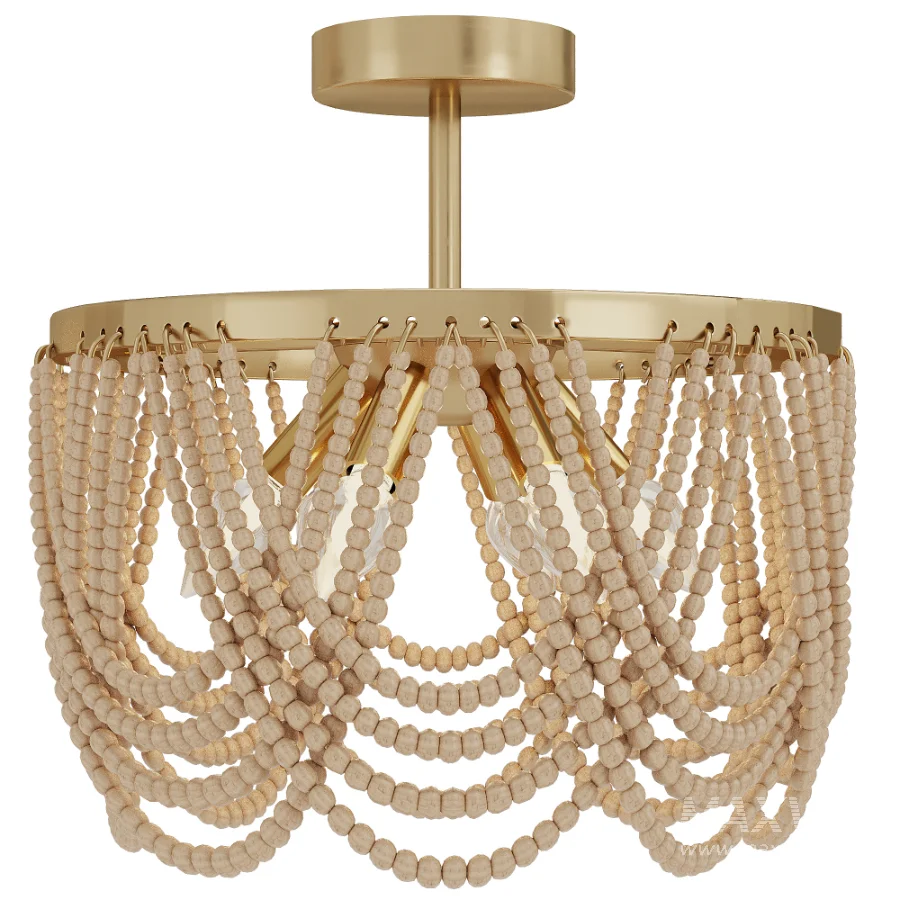 Pragati Boho Wood Beaded Light - Image 1