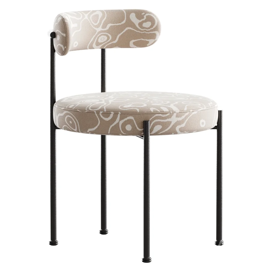 Modern Style Upholstered Side Chair Open Back Dining Chair - Image 3