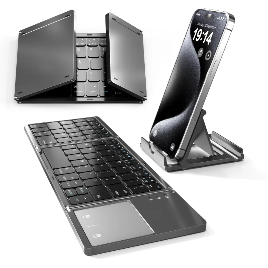 Portable Wireless Bluetooth Folding Keyboard - Image 5