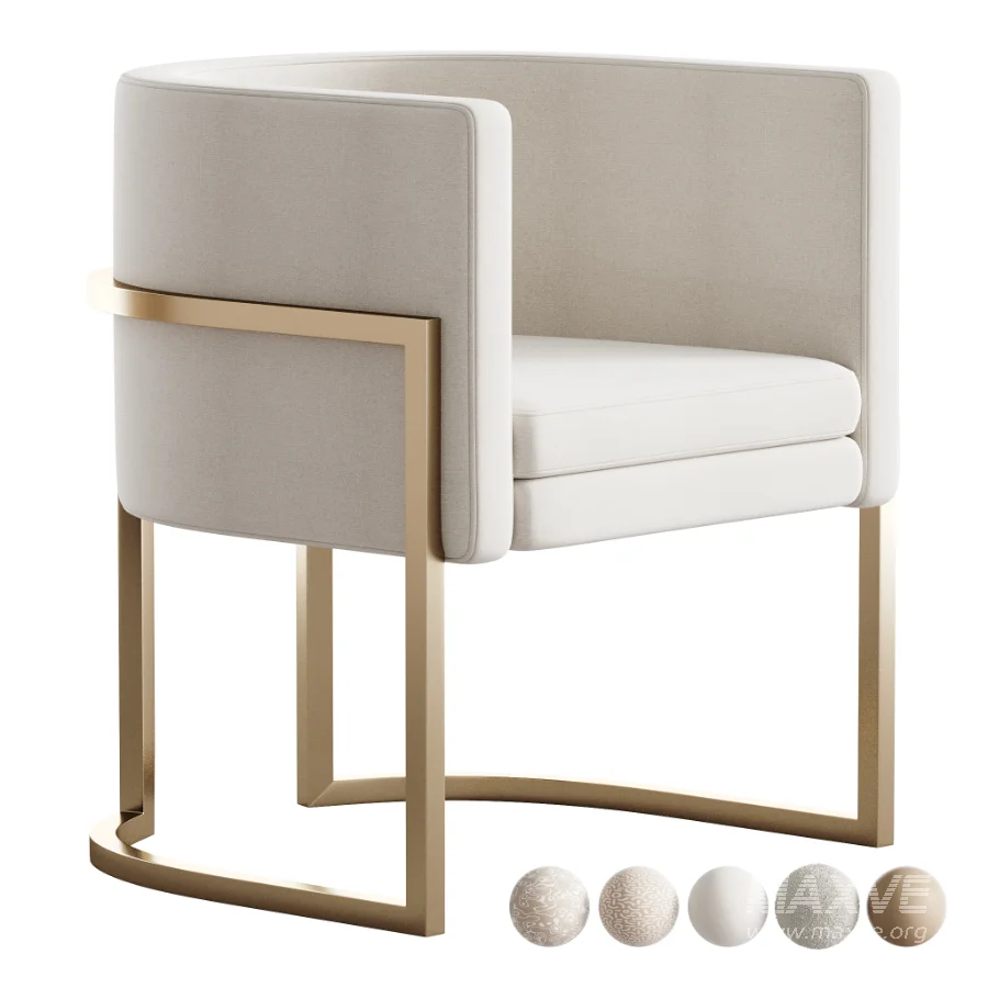 Parsons Arm Chair Leather Indoor Dining Chair with Gold Frame - Image 1