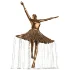 Golden Bronze Ballerina Water Fountain - Thumbnail 3