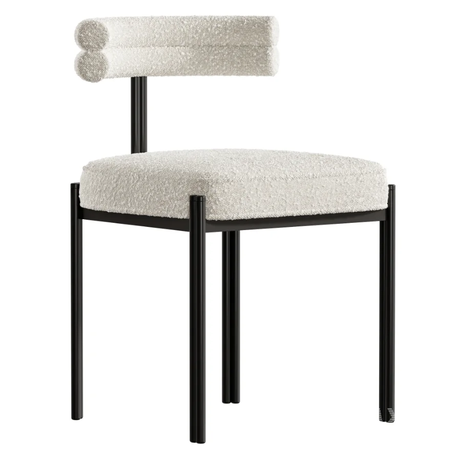 Industrial Velvet Dining Room Chair - Image 3
