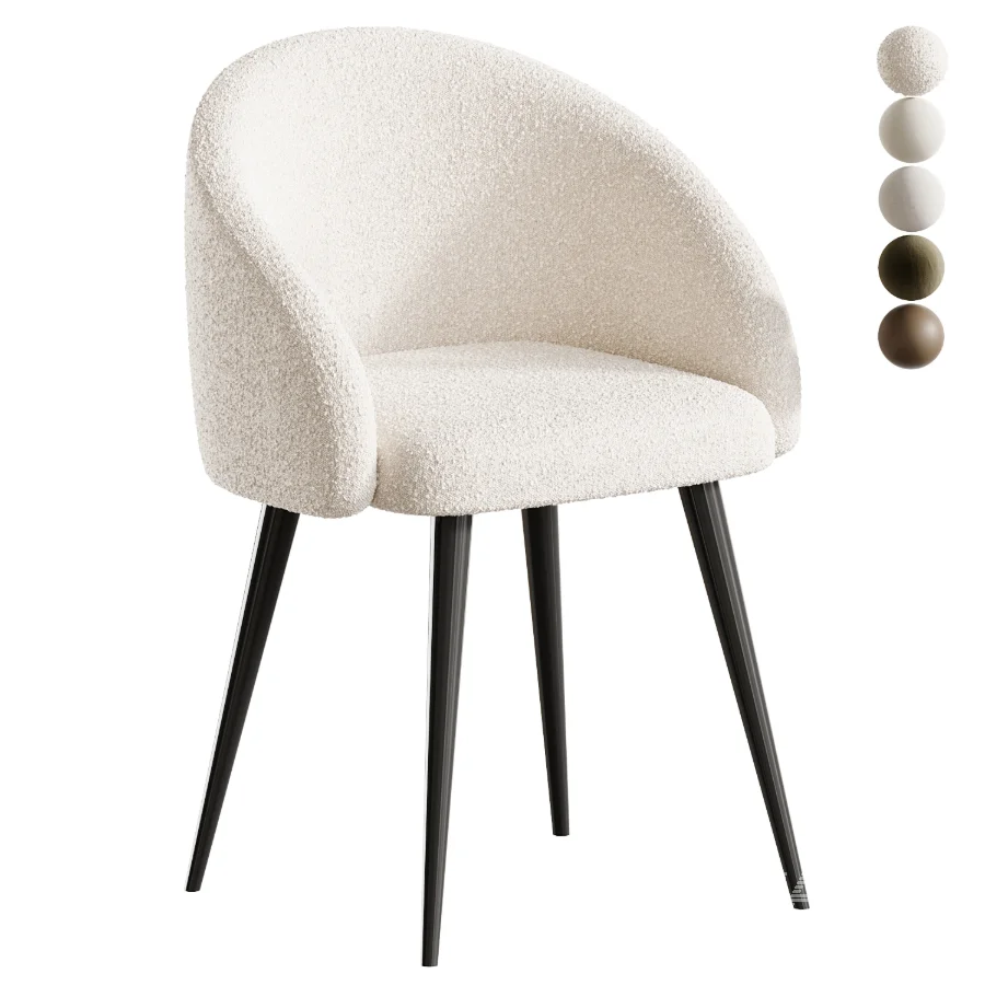 Boucle chair grey prostohome - Image 5