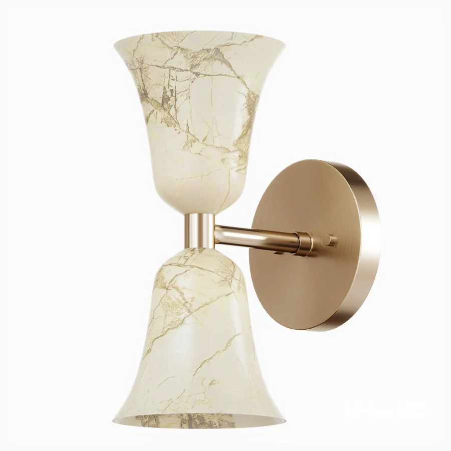 Brass Hourglass Sconce - Image 1