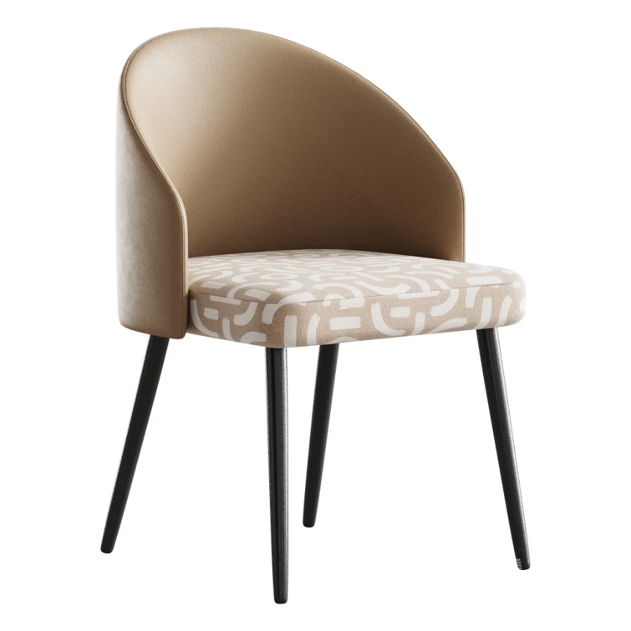 Simple Arm Chair with Upholstered Seat - Image 4