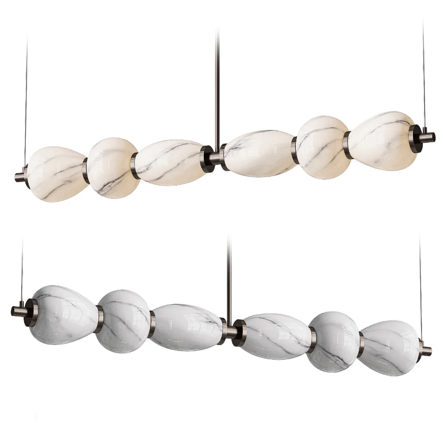 Alabaster Pebble Linear Chandelier - Image 5