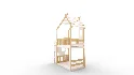 Twin Bunk Bed White, House Bed,Storage And Guard Rail - Thumbnail 1