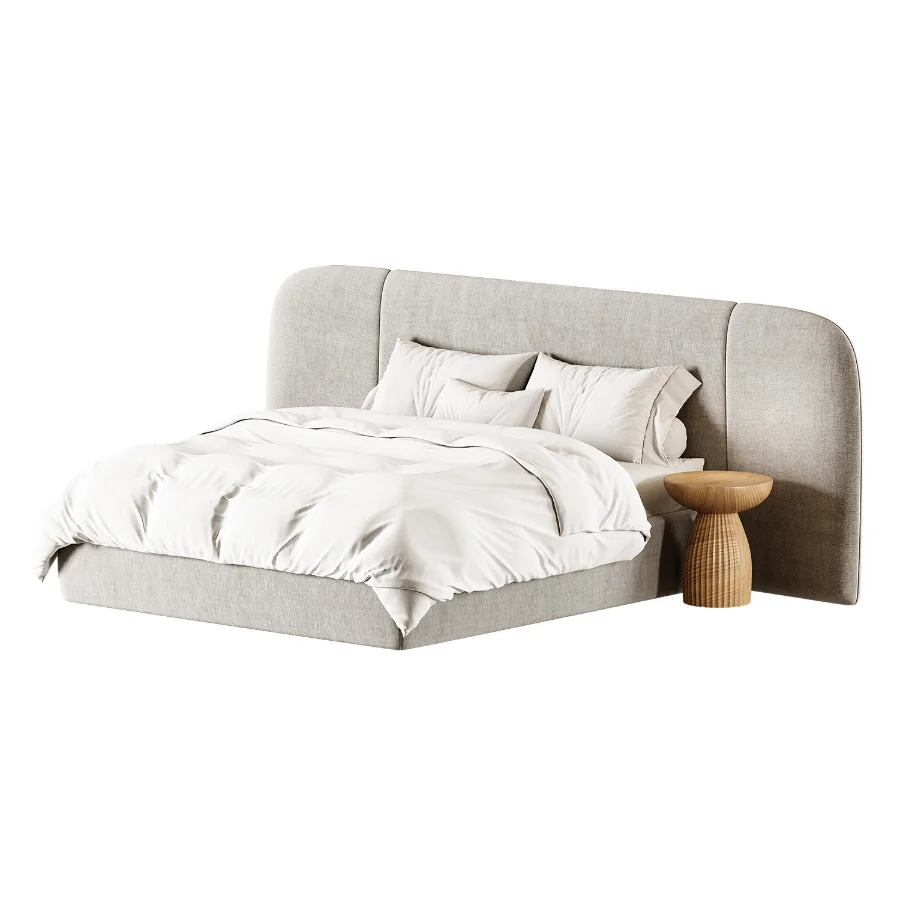 Julianne Upholstered Winged Bed - Image 1