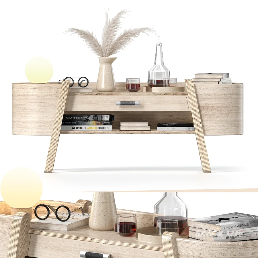 Decorative Set With Wooden Side Table - Image 5