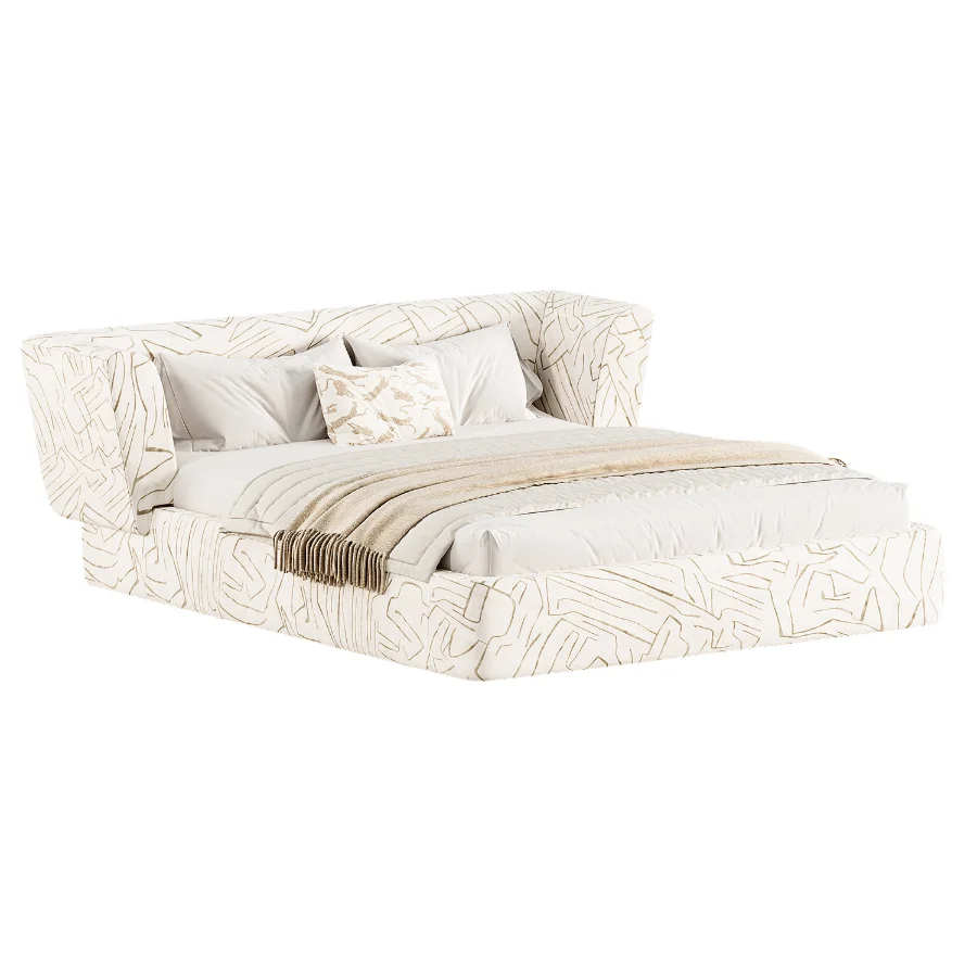 Antonella Stone Cream Fabric King Bed - Image 1