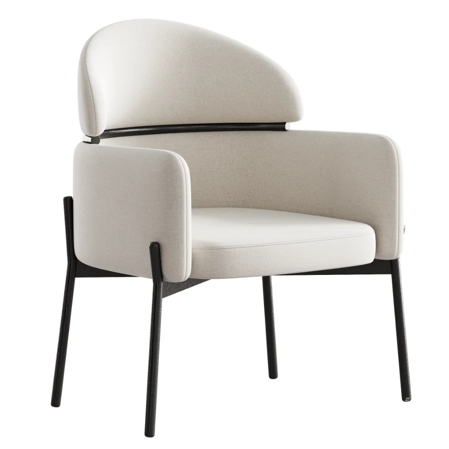 Simple Padded Arm Chair with Arms - Image 5