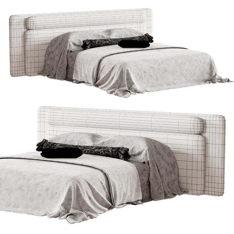 Modern Double Bed 08 - Image 3