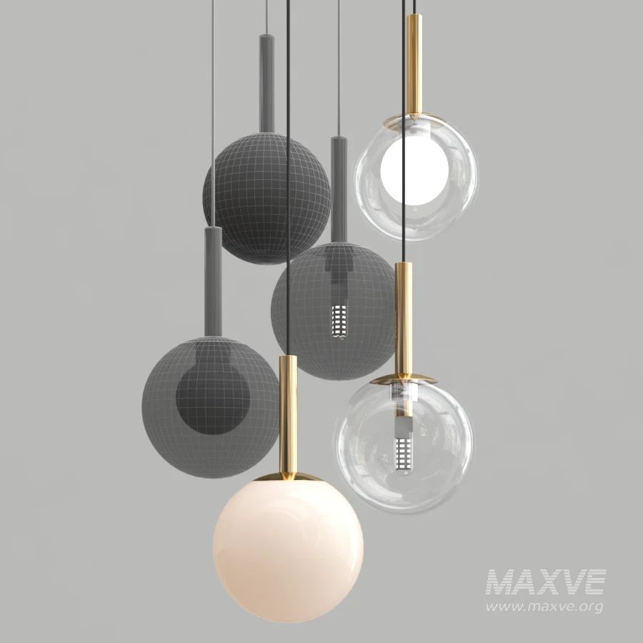Glass ball pendant lamp - Image 3