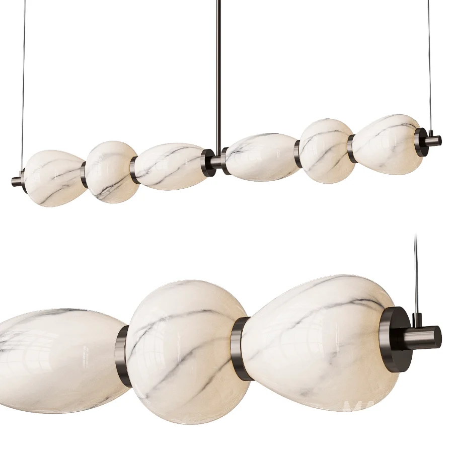Alabaster Pebble Linear Chandelier - Image 1