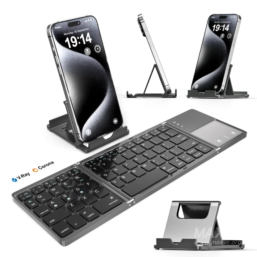 Portable Wireless Bluetooth Folding Keyboard - Image 1