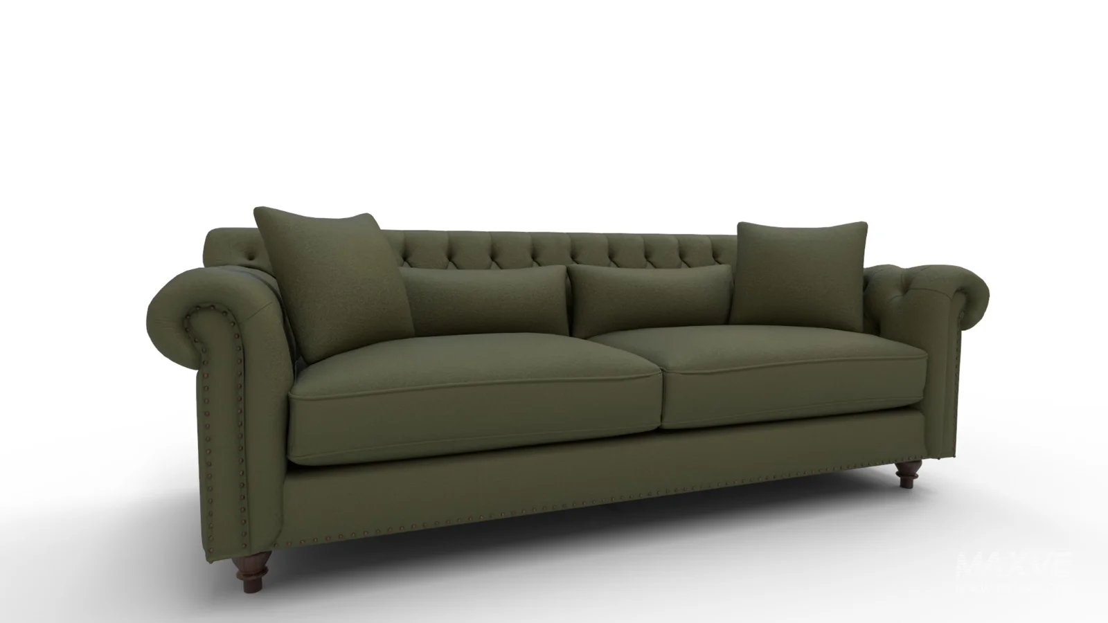 Eva Green Velvet Sofa - Image 3