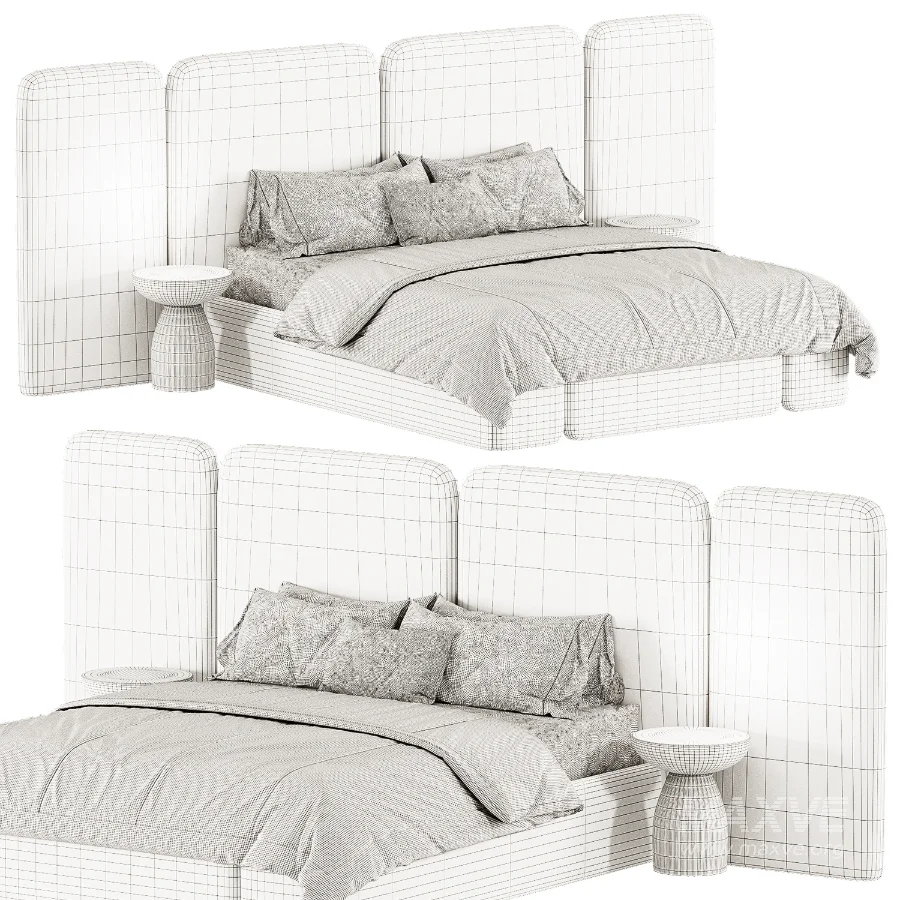 Arcadia Warm Ivory Queen Bed - Image 4
