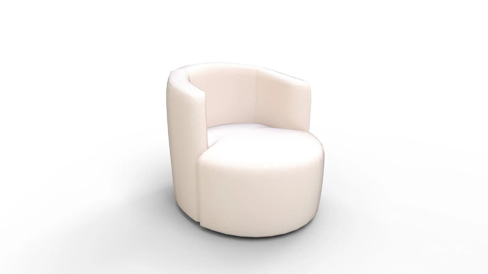 Tub Swivel Chair Talc Linen - Image 3