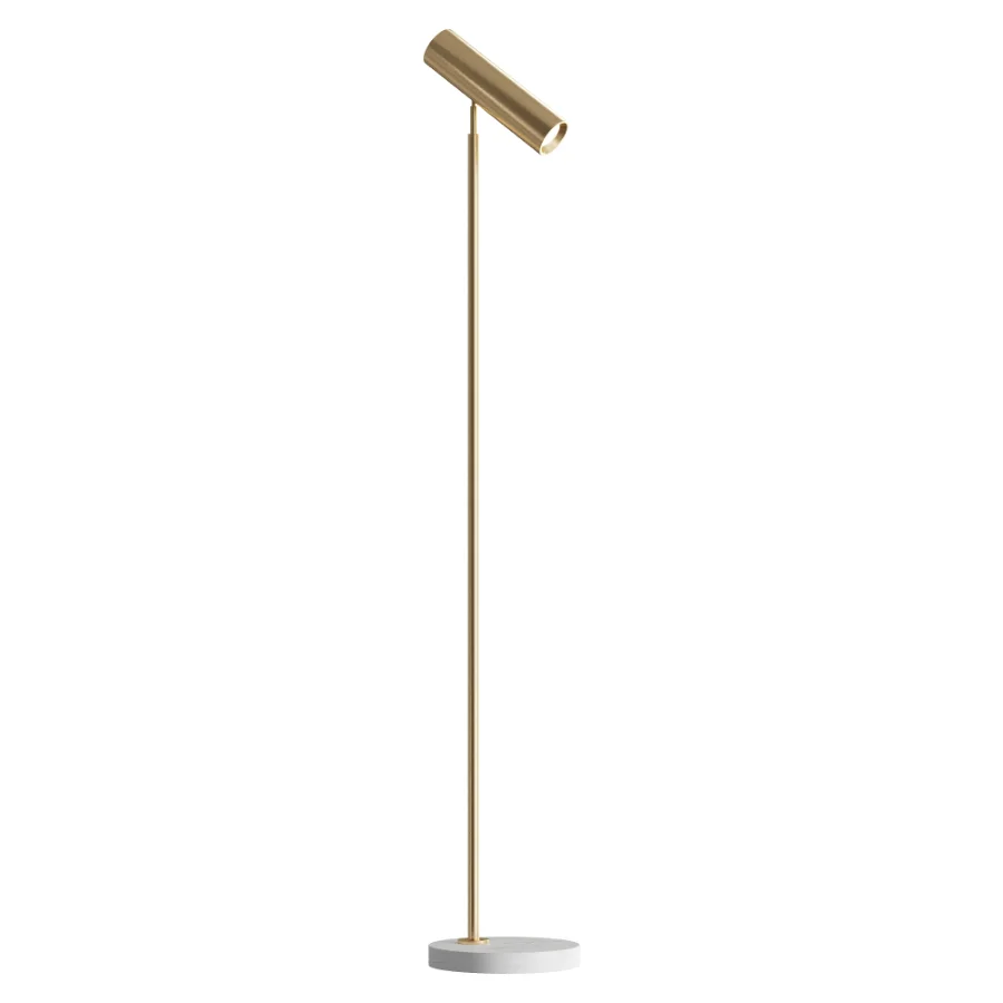 Thames Brass And White Floor Lamp - Image 2