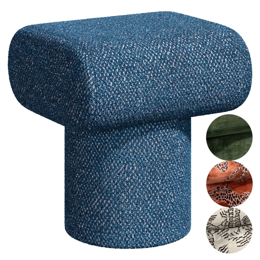 Pouf Plum Boucle Blue - Image 1