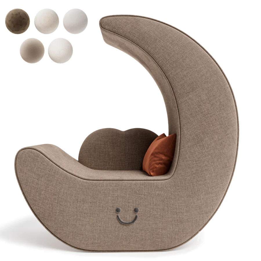 Modern Crescent Moon Lounge Chair - Image 1