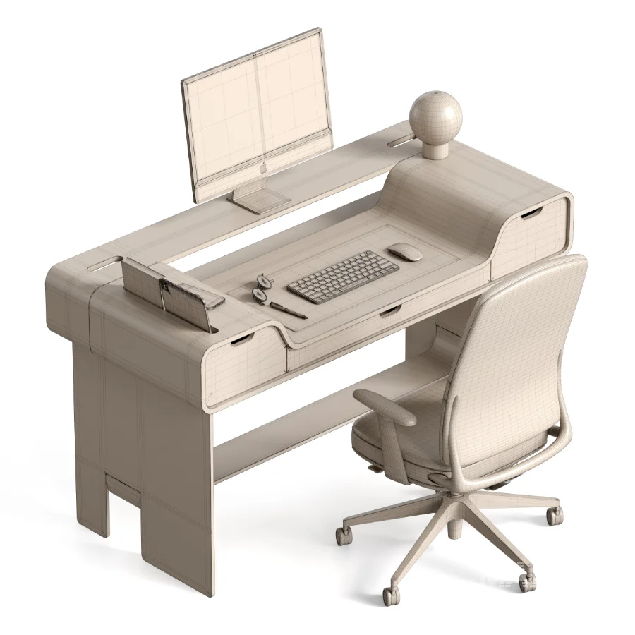 HOLLOW WOOD OFFICE DESK - Image 7