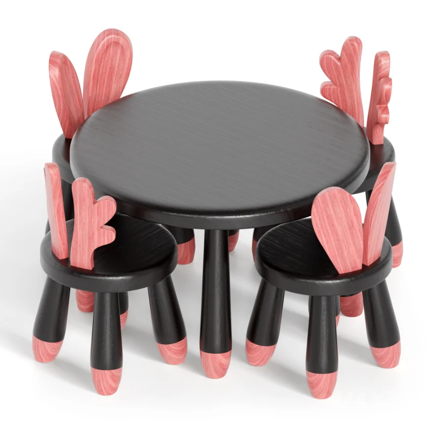 WOODEN ANIMAL CHAIR & TABLE - Image 2