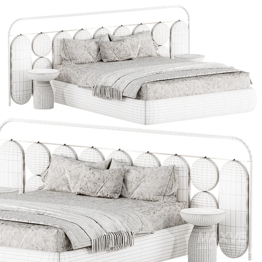 Japandi Double Bed 04 - Image 4