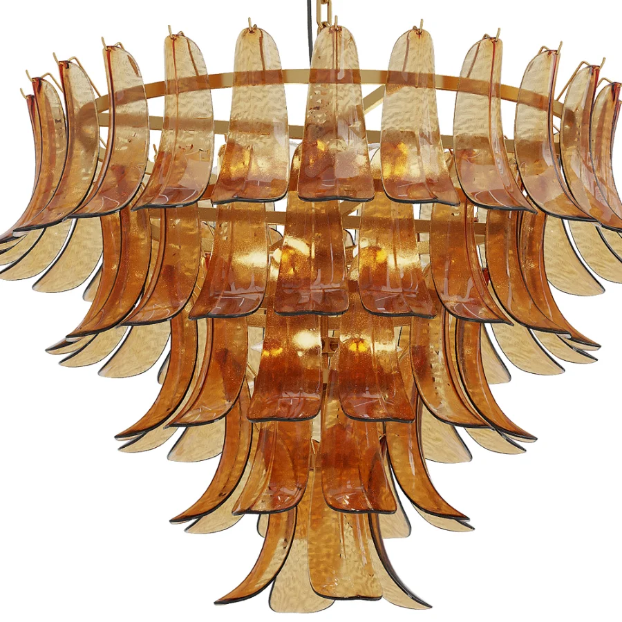 Artisanal Amber Glass Pendant Light - Image 3