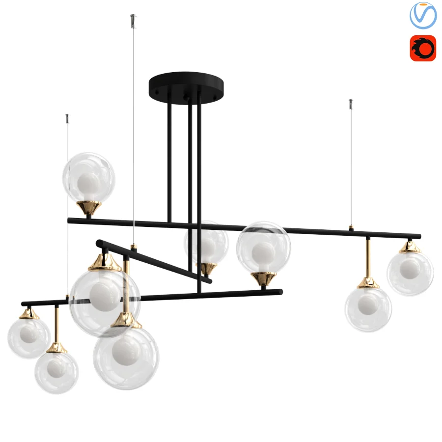 Clear Glass Shade Chandelier - Image 1