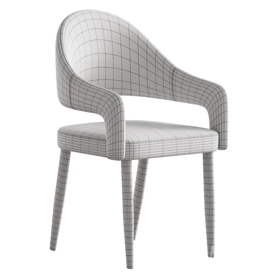Nordic Style Metal Chair Open Back Dining Arm Chair - Image 7