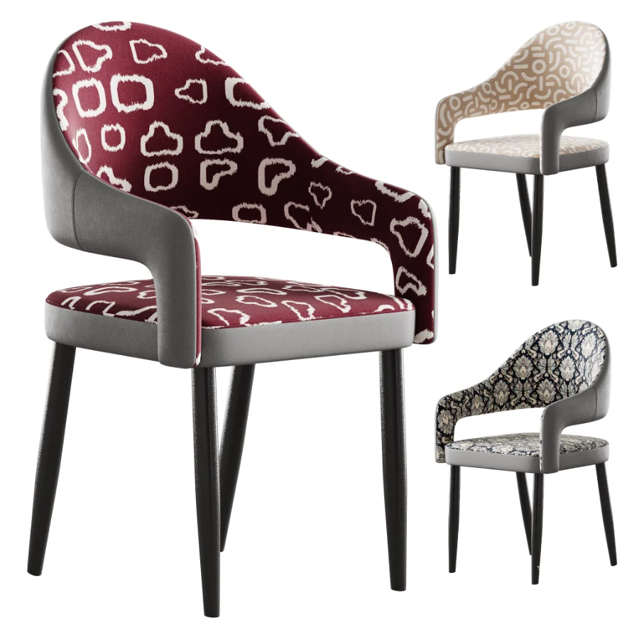 Nordic Style Metal Chair Open Back Dining Arm Chair - Image 1