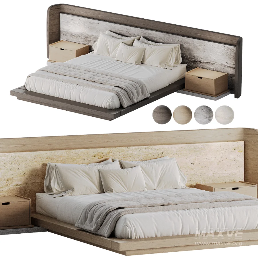 Japandi Modern Double Bed 02 - Image 7