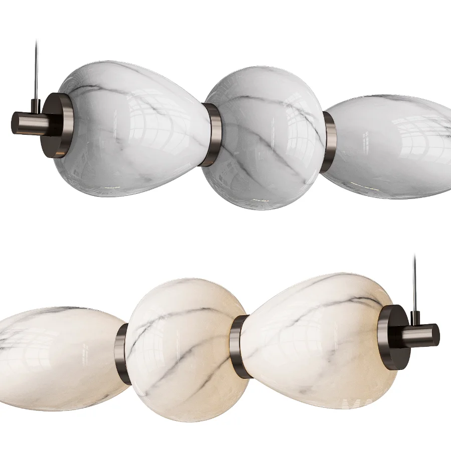 Alabaster Pebble Linear Chandelier - Image 6