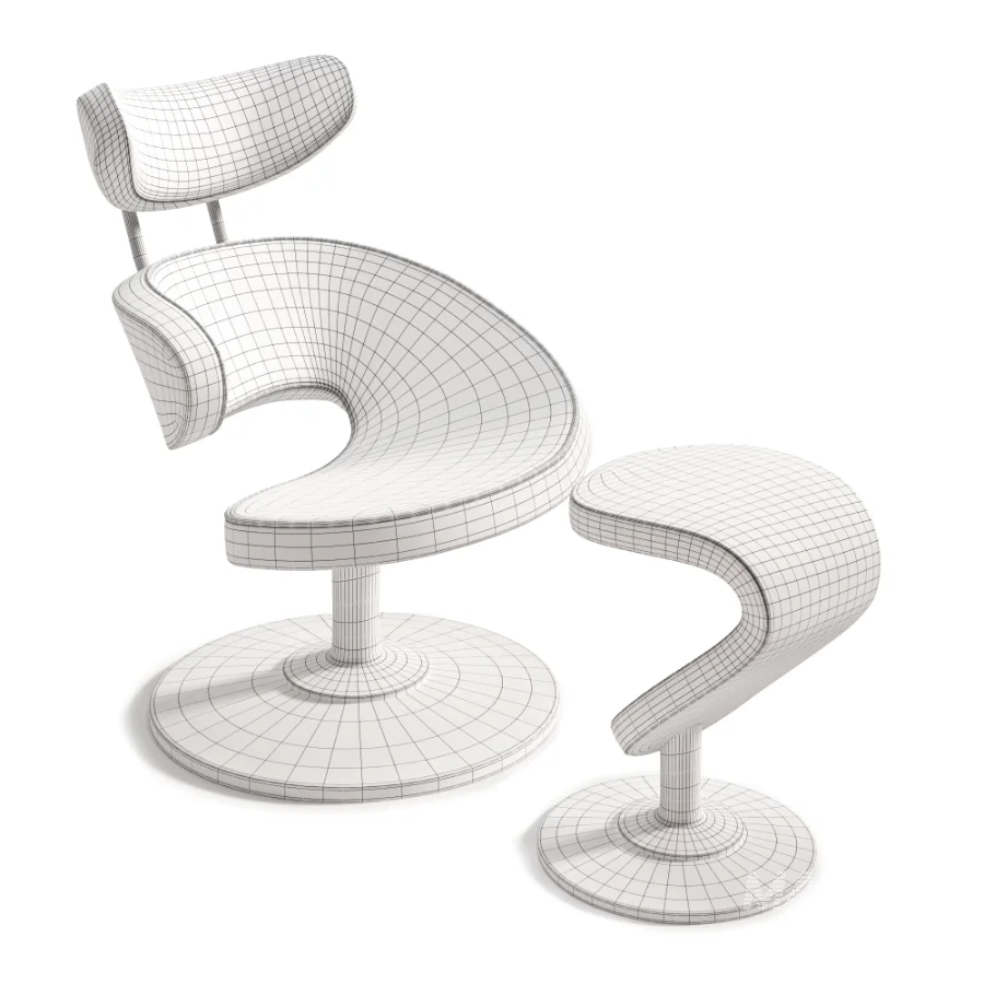 Futuristic-Curved-Leather-Armchair - Image 3