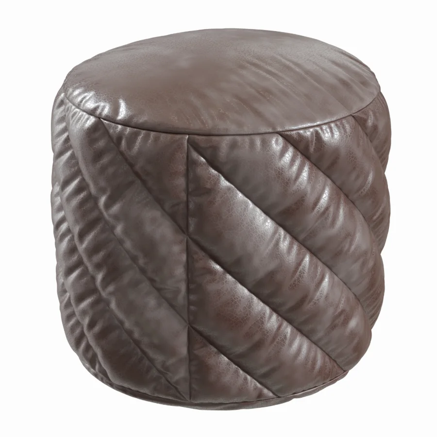 Leather Pouf - Image 2