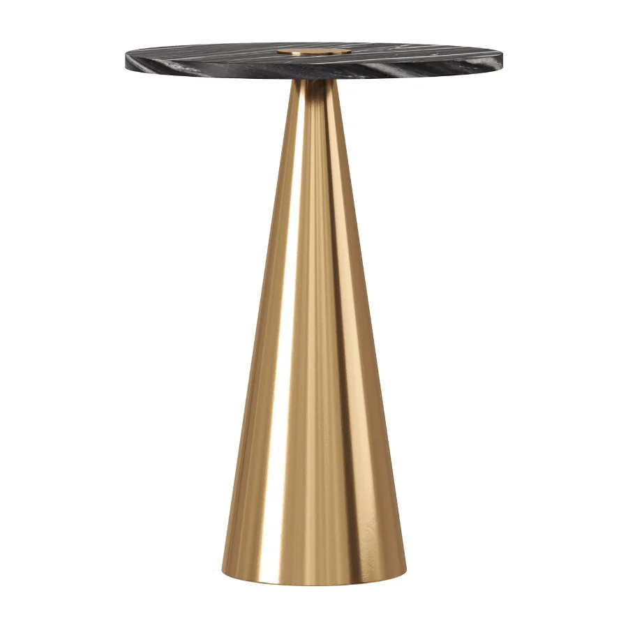 Addyson Grey Marble And Gold Side Table - Image 4
