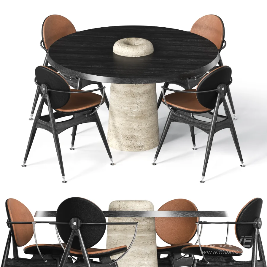 DINING TABLE WITH 4 CHAIRS - Image 2